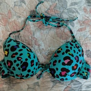 VS Multi Leopard Print Bikini Top